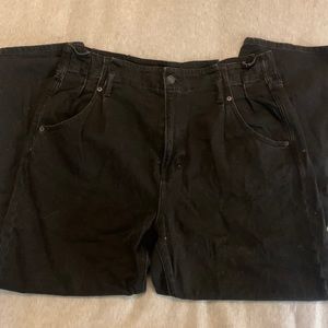 American Eagle Black Paperbag Waist Mom Jeans